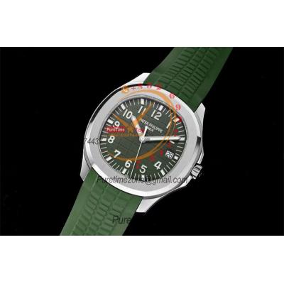 Aquanaut 5168 40mm A324 Atuomatic Mens Watch Best Edition 3KF V2 SS Green Dial Rubber Strap CHS