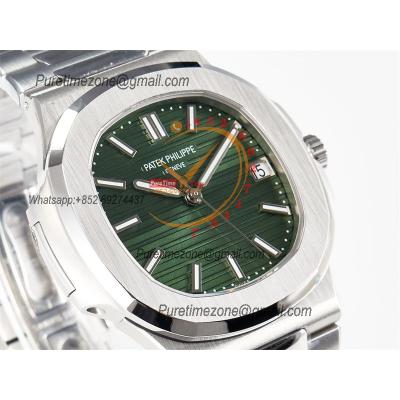 Nautilus 5711 40mm A324 Atuomatic Mens Watch Best Edition 3KF V2 Green Textured Dial SS Bracelet CHS