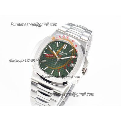 Nautilus 5711 40mm A324 Atuomatic Mens Watch Best Edition 3KF V2 Green Textured Dial SS Bracelet CHS