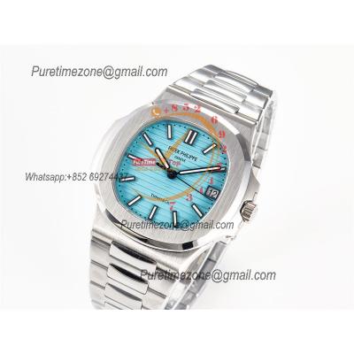 Nautilus 5711 40mm A324 Atuomatic Mens Watch Best Edition 3KF V2 Tiffany Blue Textured Dial SS Bracelet CHS