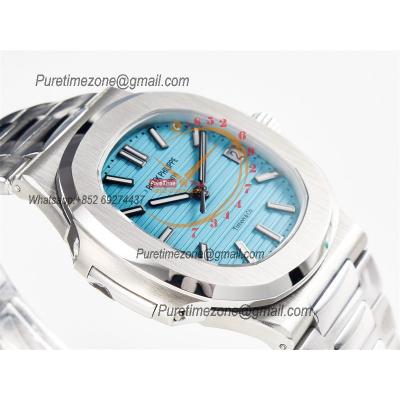 Nautilus 5711 40mm A324 Atuomatic Mens Watch Best Edition 3KF V2 Tiffany Blue Textured Dial SS Bracelet CHS