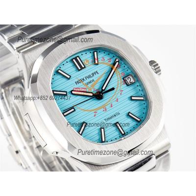 Nautilus 5711 40mm A324 Atuomatic Mens Watch Best Edition 3KF V2 Tiffany Blue Textured Dial SS Bracelet CHS