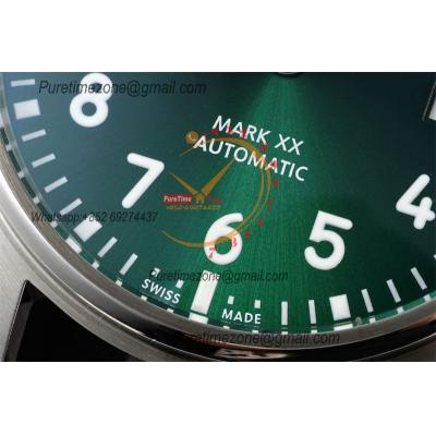 Schaffhausen Pilot's Mark XX IW328205 M9015  Atuomatic Mens Watch Best Edition BLSF 40 SS Green Dial Leather CHS