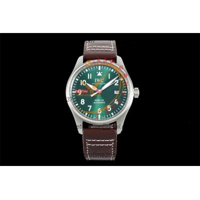 Schaffhausen Pilot's Mark XX IW328205 M9015  Atuomatic Mens Watch Best Edition BLSF 40 SS Green Dial Leather CHS