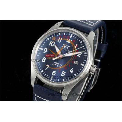 Schaffhausen Pilot's Mark XX IW328203 M9015  Atuomatic Mens Watch Best Edition BLSF 40 SS Blue Dial Leather CHS