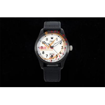 Pilot's Mark XX  Black Aces IW326905 M9015  Atuomatic Mens Watch Best Edition BLSF PVD 41 Black Dial Leather CHS