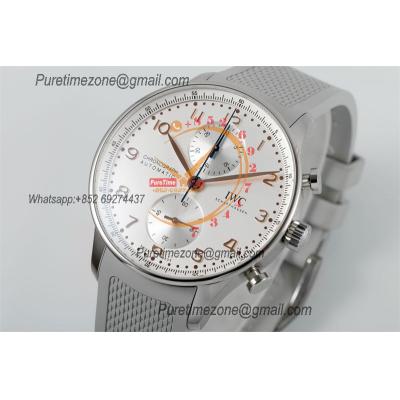 Portuguese Chronograph IW371604 A69355 Atuomatic Mens Watch Best Edition Z+F White Dial Gray Rubber CHS