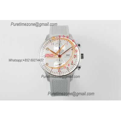 Portuguese Chronograph IW371604 A69355 Atuomatic Mens Watch Best Edition Z+F White Dial Gray Rubber CHS