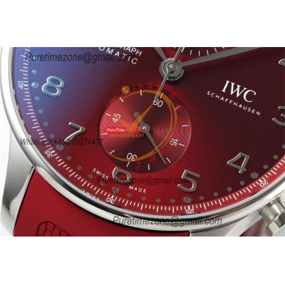 Portuguese Chronograph IW371616 A69355 Atuomatic Mens Watch Best Edition Z+F Red Dial Rubber Strap CHS