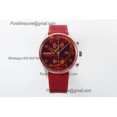 Portuguese Chronograph IW371616 A69355 Atuomatic Mens Watch Best Edition Z+F Red Dial Rubber Strap CHS