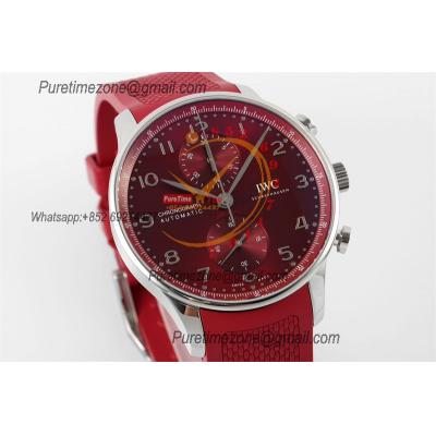 Portuguese Chronograph IW371616 A69355 Atuomatic Mens Watch Best Edition Z+F Red Dial Rubber Strap CHS