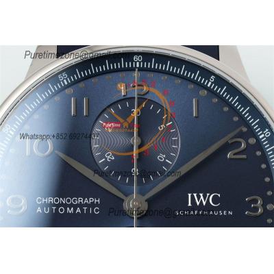 Portuguese Chronograph IW371606 A69355 Atuomatic Mens Watch Best Edition Z+F Blue Dial Rubber Strap CHS