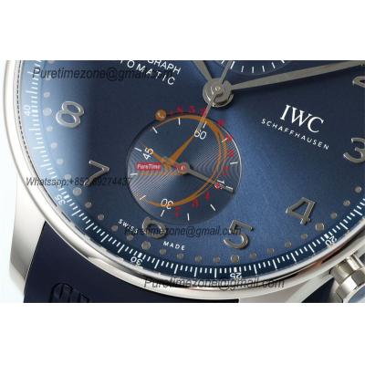 Portuguese Chronograph IW371606 A69355 Atuomatic Mens Watch Best Edition Z+F Blue Dial Rubber Strap CHS