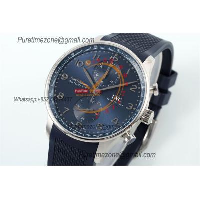 Portuguese Chronograph IW371606 A69355 Atuomatic Mens Watch Best Edition Z+F Blue Dial Rubber Strap CHS