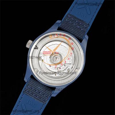 Mark XVIII IW328101 Blue Ceramic A35111 Atuomatic Mens Watch Best Edition M+F Blue Dial Nylon Strap CHS