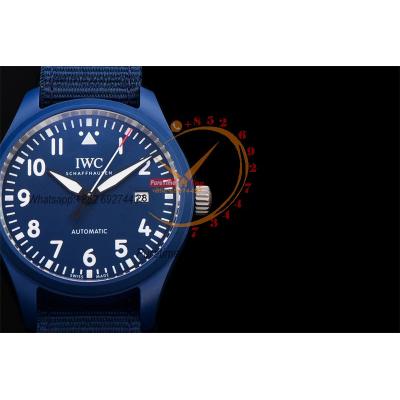 Mark XVIII IW328101 Blue Ceramic A35111 Atuomatic Mens Watch Best Edition M+F Blue Dial Nylon Strap CHS