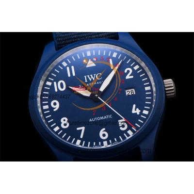 Mark XVIII IW328101 Blue Ceramic A35111 Atuomatic Mens Watch Best Edition M+F Blue Dial Nylon Strap CHS