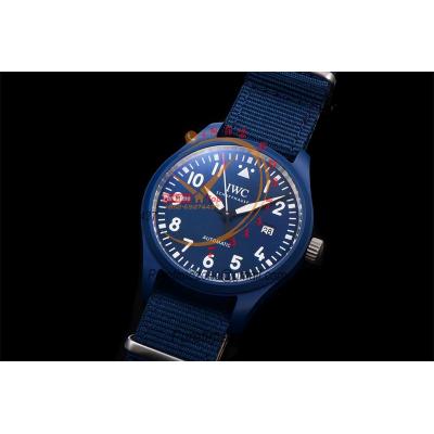 Mark XVIII IW328101 Blue Ceramic A35111 Atuomatic Mens Watch Best Edition M+F Blue Dial Nylon Strap CHS