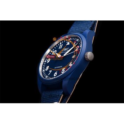 Mark XVIII IW328101 Blue Ceramic A35111 Atuomatic Mens Watch Best Edition M+F Blue Dial Nylon Strap CHS