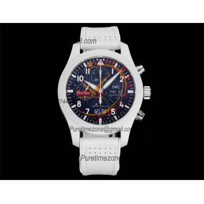 Pilot's Chronograph NSPIRATION4 Edition IW389105 Polaris Dawn SpaceX Autoamtic Mens Watch White Ceramic Blue Dial Rubber