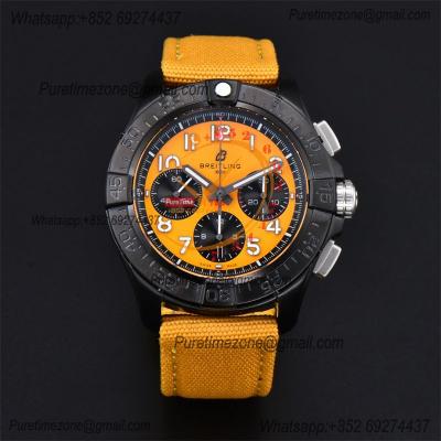 Avenger Chronograph SB0147101I1X1 A7750 Automatic Mens Watch Best Edition BLSF 44 DLC Yellow Dial Leather CHS