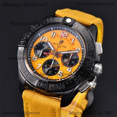 Avenger Chronograph SB0147101I1X1 A7750 Automatic Mens Watch Best Edition BLSF 44 DLC Yellow Dial Leather CHS