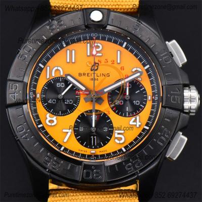 Avenger Chronograph SB0147101I1X1 A7750 Automatic Mens Watch Best Edition BLSF 44 DLC Yellow Dial Leather CHS