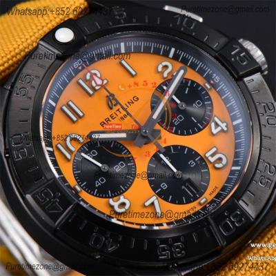 Avenger Chronograph SB0147101I1X1 A7750 Automatic Mens Watch Best Edition BLSF 44 DLC Yellow Dial Leather CHS