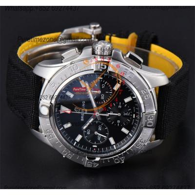 Avenger Chronograph AB0147101B1X1 A7750 Automatic Mens Watch Best Edition BLSF 44 SS Black Dial Leather CHS