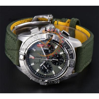 Avenger Chronograph AB0147101L1X1 A7750 Automatic Mens Watch Best Edition BLSF 44 SS Green Dial Leather CHS