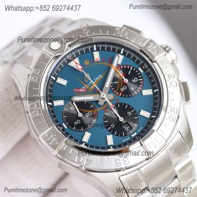 Avenger Chronograph AB0147101C1A1 A7750 Automatic Mens Watch Best Edition BLSF 44 Blue Dial SS Bracelet CHS