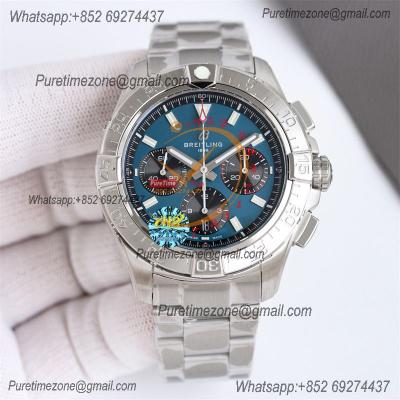 Avenger Chronograph AB0147101C1A1 A7750 Automatic Mens Watch Best Edition BLSF 44 Blue Dial SS Bracelet CHS