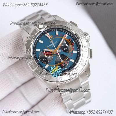 Avenger Chronograph AB0147101C1A1 A7750 Automatic Mens Watch Best Edition BLSF 44 Blue Dial SS Bracelet CHS