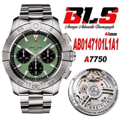 Avenger Chronograph AB0147101L1A1 A7750 Automatic Mens Watch Best Edition BLSF 44 Green Dial SS Bracelet CHS