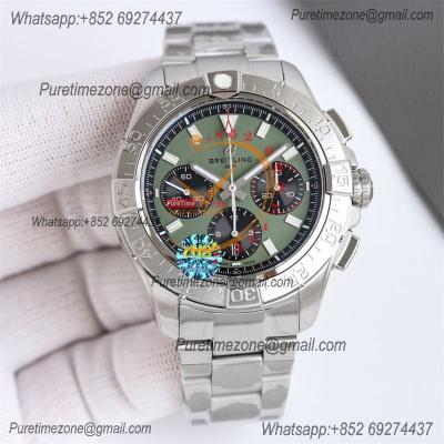 Avenger Chronograph AB0147101L1A1 A7750 Automatic Mens Watch Best Edition BLSF 44 Green Dial SS Bracelet CHS