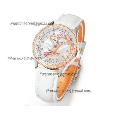 Navitimer 35mm U17395211A1P4  A2824 Automatic Womens Watch Best Edition BLSF 42 RG MOP Dial White Leather