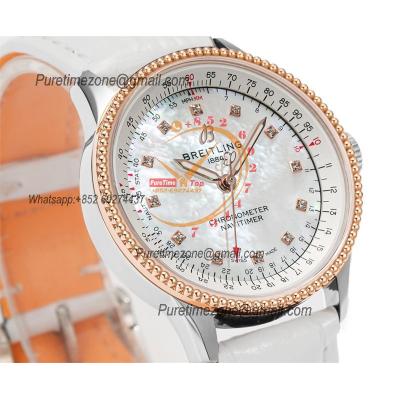 Navitimer 35mm U17395211A1P4  A2824 Automatic Womens Watch Best Edition BLSF 42 RG MOP Dial White Leather