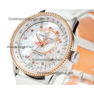 Navitimer 35mm U17395211A1P4  A2824 Automatic Womens Watch Best Edition BLSF 42 RG MOP Dial White Leather