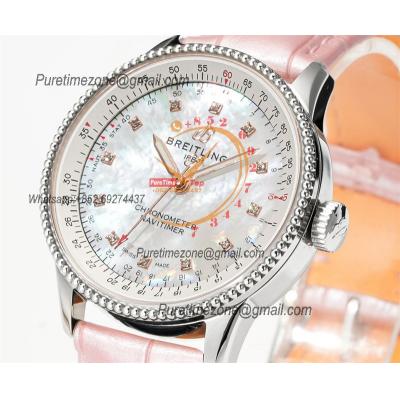 Navitimer 35mm A17395211A1P3  A2824 Automatic Womens Watch Best Edition BLSF 42 RG MOP Dial Pink Leather