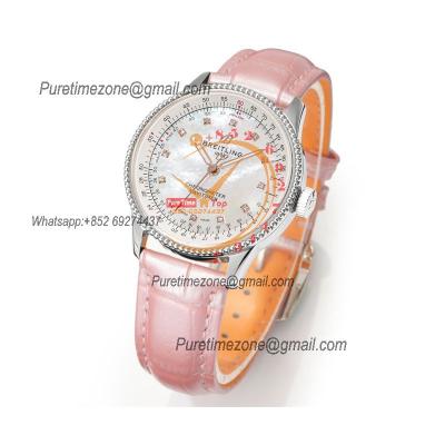 Navitimer 35mm A17395211A1P3  A2824 Automatic Womens Watch Best Edition BLSF 42 RG MOP Dial Pink Leather