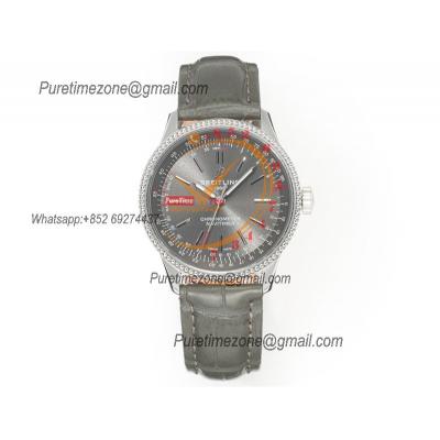 Navitimer 35mm A17327381B1P1  A2824 Automatic Womens Watch Best Edition BLSF 42 SS Gray Dial Leather Strap