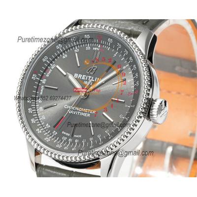 Navitimer 35mm A17327381B1P1  A2824 Automatic Womens Watch Best Edition BLSF 42 SS Gray Dial Leather Strap