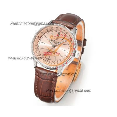 Navitimer 35mm A17395201K1P1 A2824 Automatic Womens Watch Best Edition BLSF 42 SS Bronze Dial Leather Strap