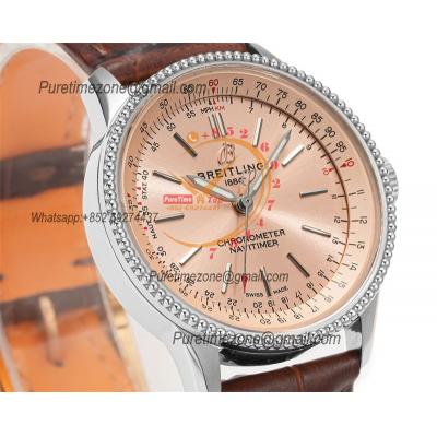 Navitimer 35mm A17395201K1P1 A2824 Automatic Womens Watch Best Edition BLSF 42 SS Bronze Dial Leather Strap