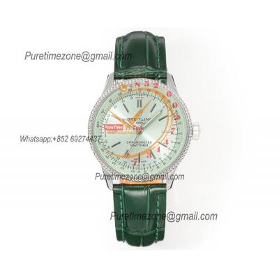 Navitimer 35mm A17395361L1P1 A2824 Automatic Womens Watch Best Edition BLSF 42 SS Green Dial Leather Strap