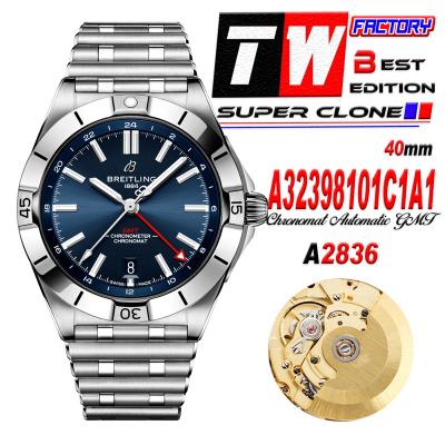 Chronomat Automatic GMT A2836 Automatic Mens Watch A32398101C1A1 Best Edition TWF 40mm Blue Dial SS Bracele CHS