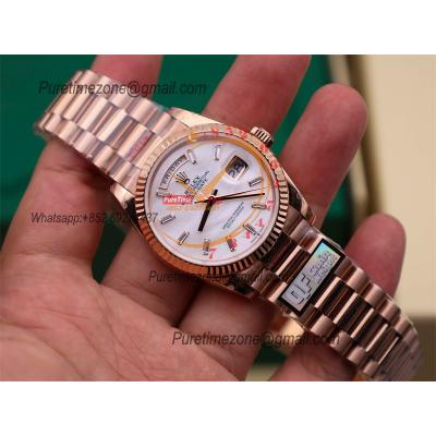 DayDate 36 128235 A2836 Automatic Mens Watch Best Edition QF V5 RG MOP Crystal Dial President Bracelet CHS (Gain Weight)