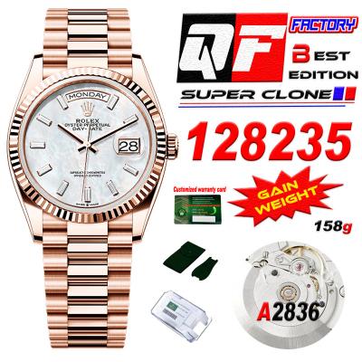 DayDate 36 128235 A2836 Automatic Mens Watch Best Edition QF V5 RG MOP Crystal Dial President Bracelet CHS (Gain Weight)