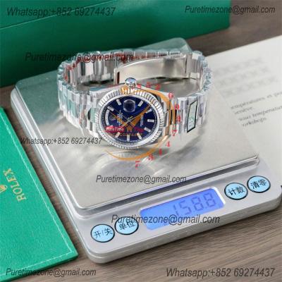 DayDate 36 128236 A2836 Automatic Mens Watch Best Edition QF V5 Blue Crystal Dial President Bracelet CHS (Gain Weight)