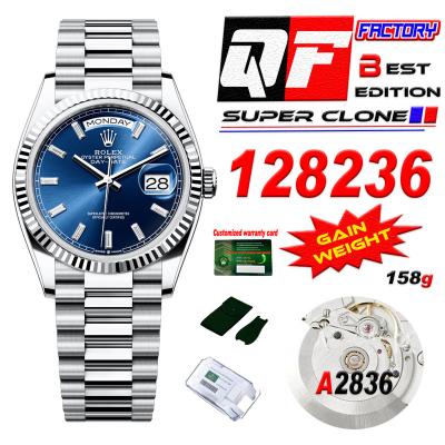 DayDate 36 128236 A2836 Automatic Mens Watch Best Edition QF V5 Blue Crystal Dial President Bracelet CHS (Gain Weight)